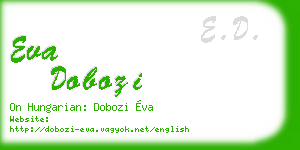 eva dobozi business card